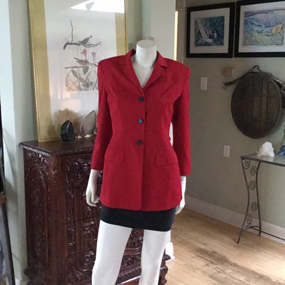 Ann Taylor size 2 red wool blazer